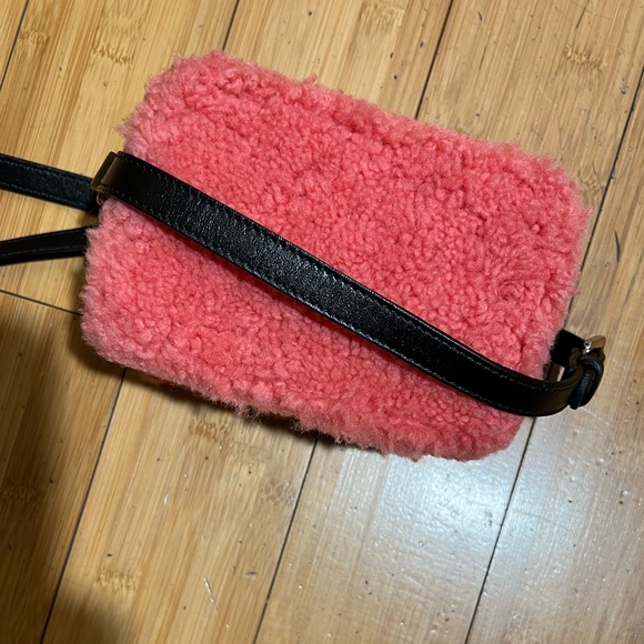 ❤️Sandro Hot Pink Shearling Aida Crossbody Bag OS - Picture 5 of 11